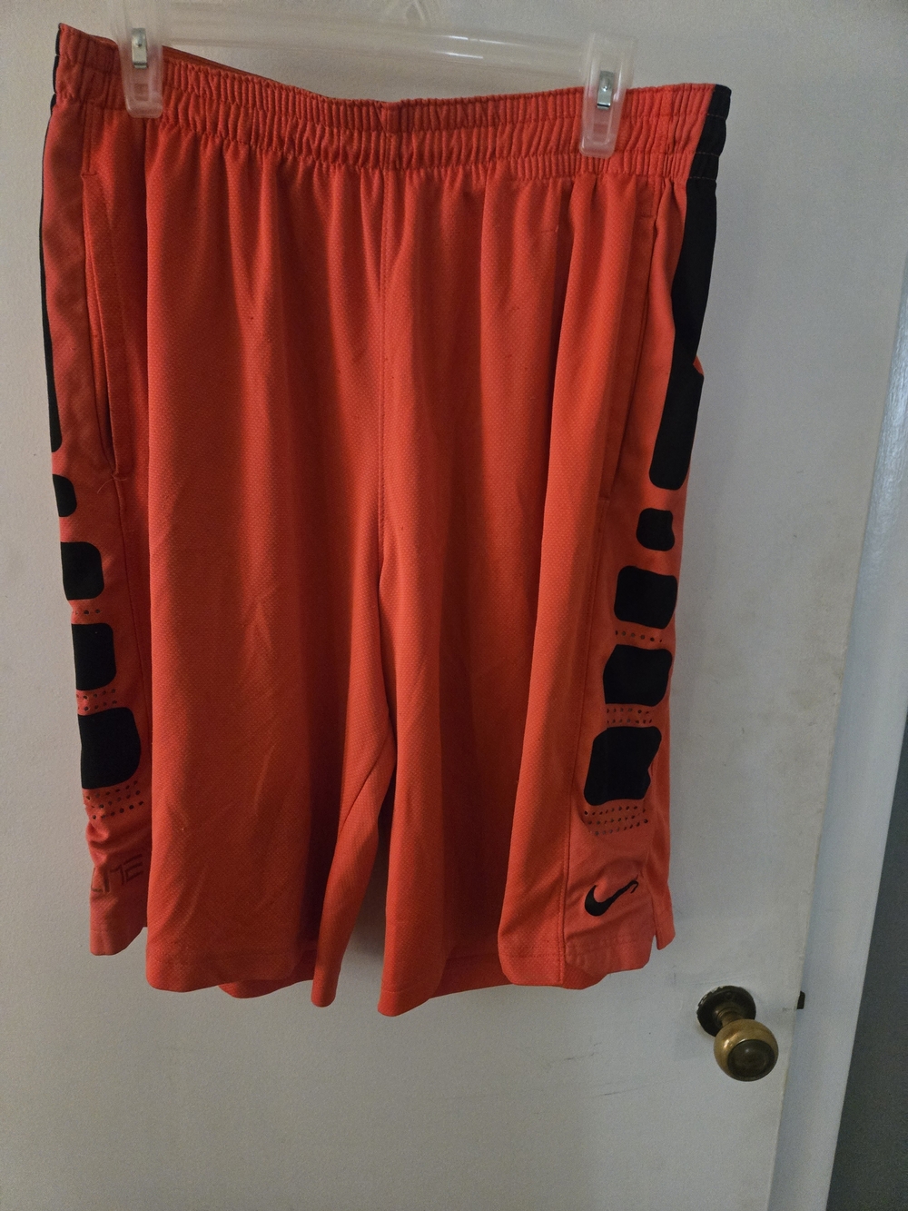 Nike Bright Orange Dri-FIT Athletic Shorts with Black Trim